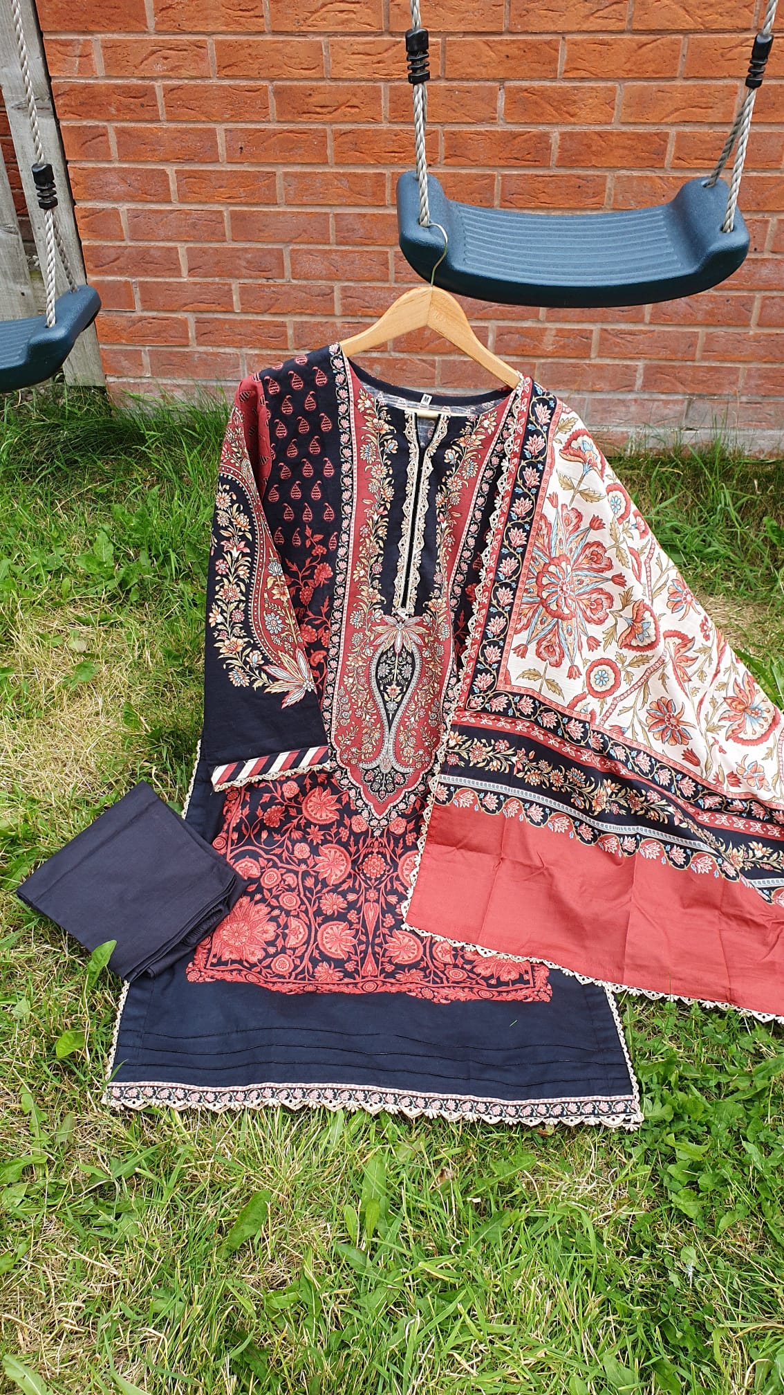 AAA Ethnic Origin Light khaddar stitched 3-piece 21" Medium 22" Large Length 44 to 46"