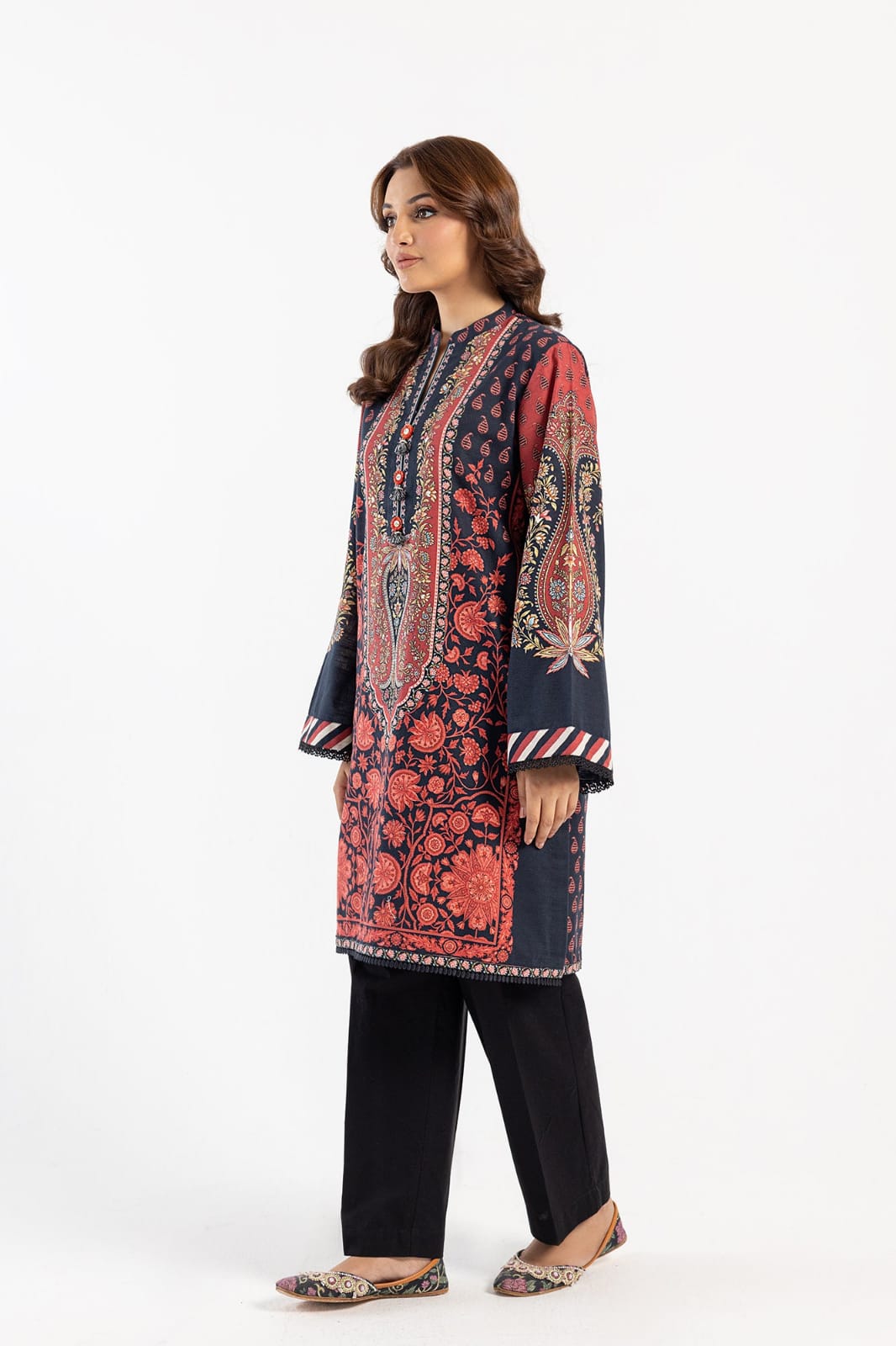 AAA Ethnic Origin Light khaddar stitched 3-piece 21" Medium 22" Large Length 44 to 46"