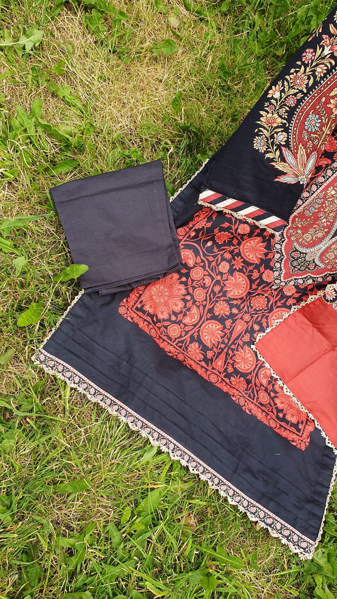 AAA Ethnic Origin Light khaddar stitched 3-piece 21" Medium 22" Large Length 44 to 46"