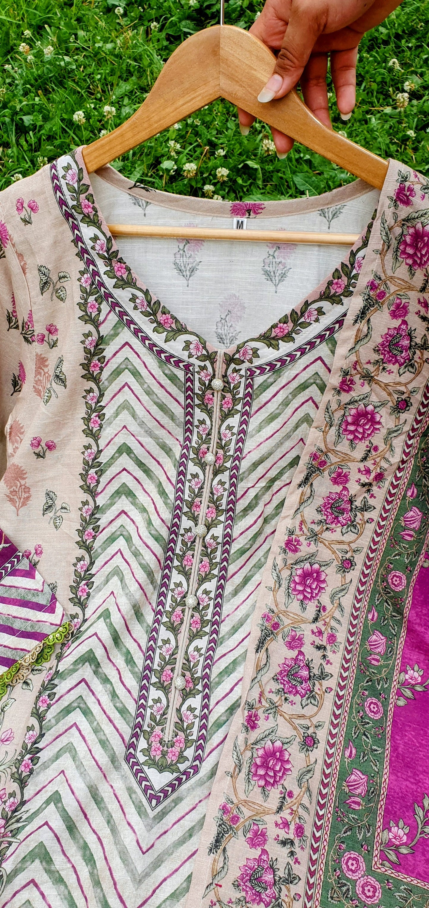 AAA Ethnic khaddar stitched 3-piece 21" Medium 22" Large
