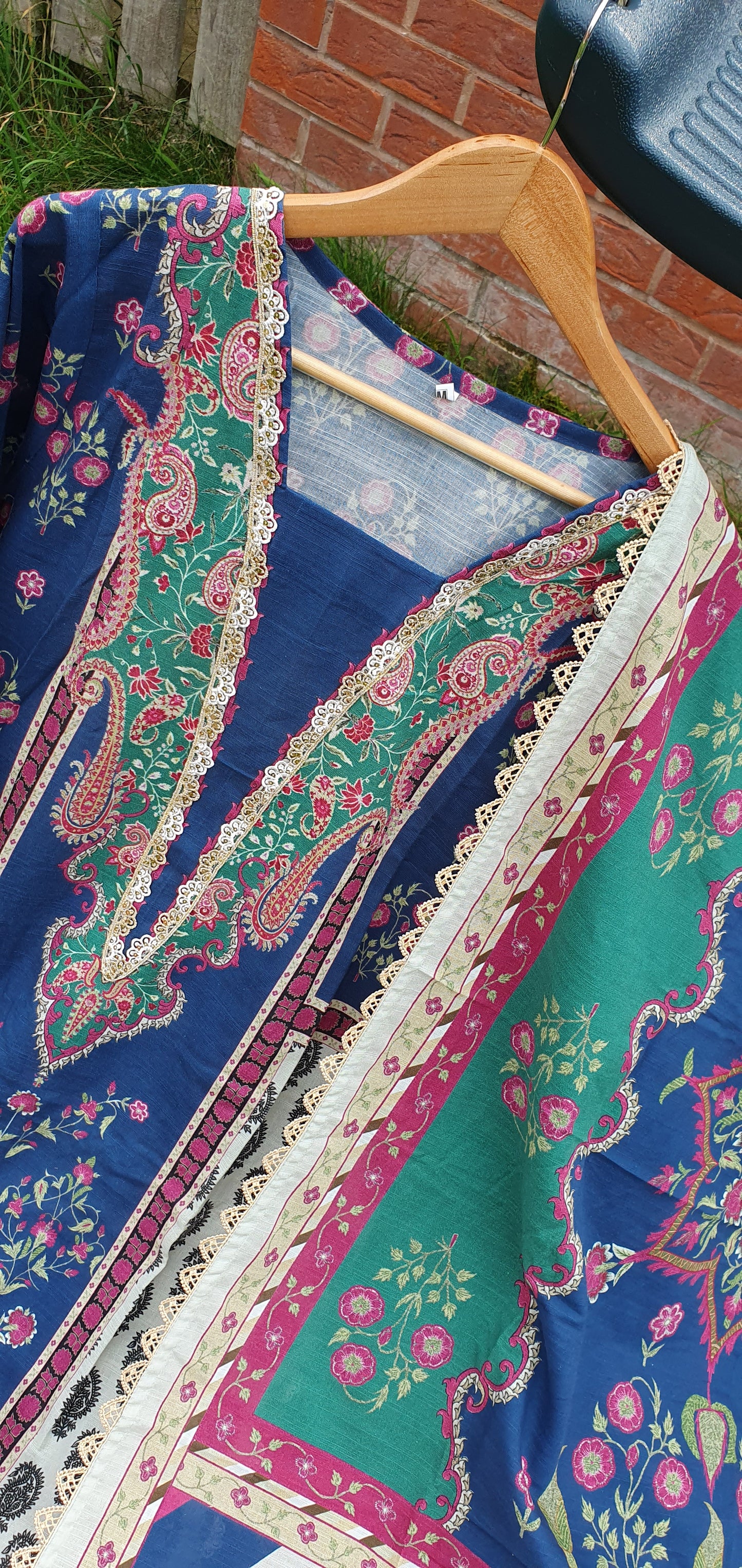 AAA Ethnic Original khaddar 3-piece stitched 21" Medium and 22" Large Length 44 to 46"