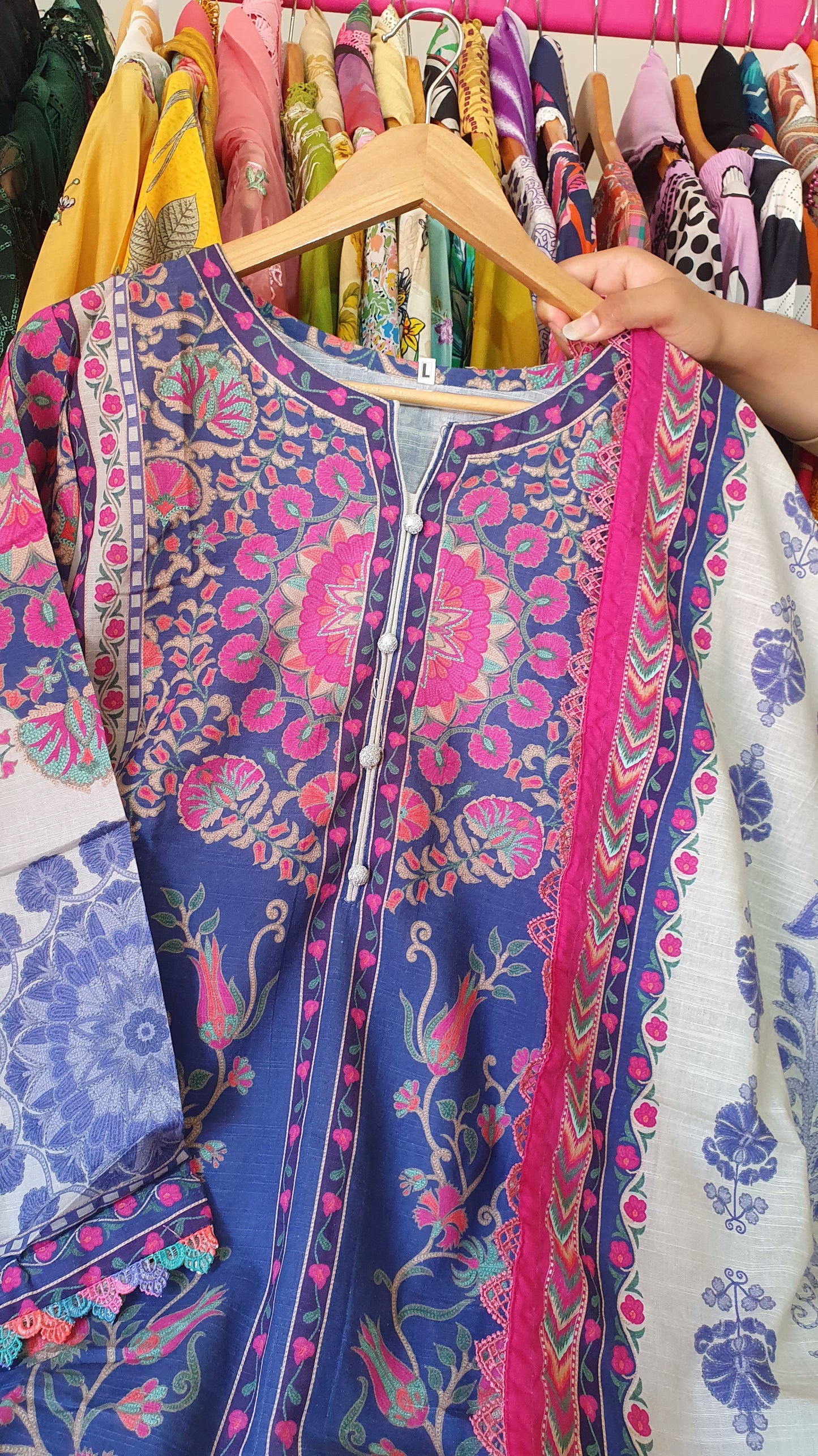 AAA Ethic Khaddar original 3-Piece stitched M and Large size Length 45 to 46